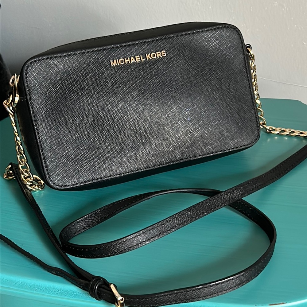 Michael Kors Saffiano Crossgrain Leather Compact Camera Crossbody Bag